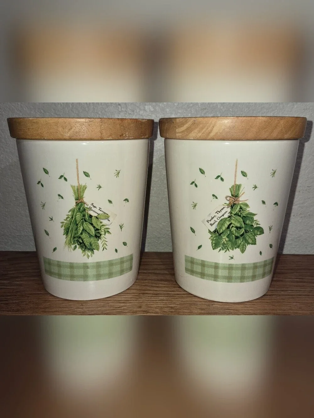 2 Pimpernel International Brand Herb Containers,Designed In England, Like New!